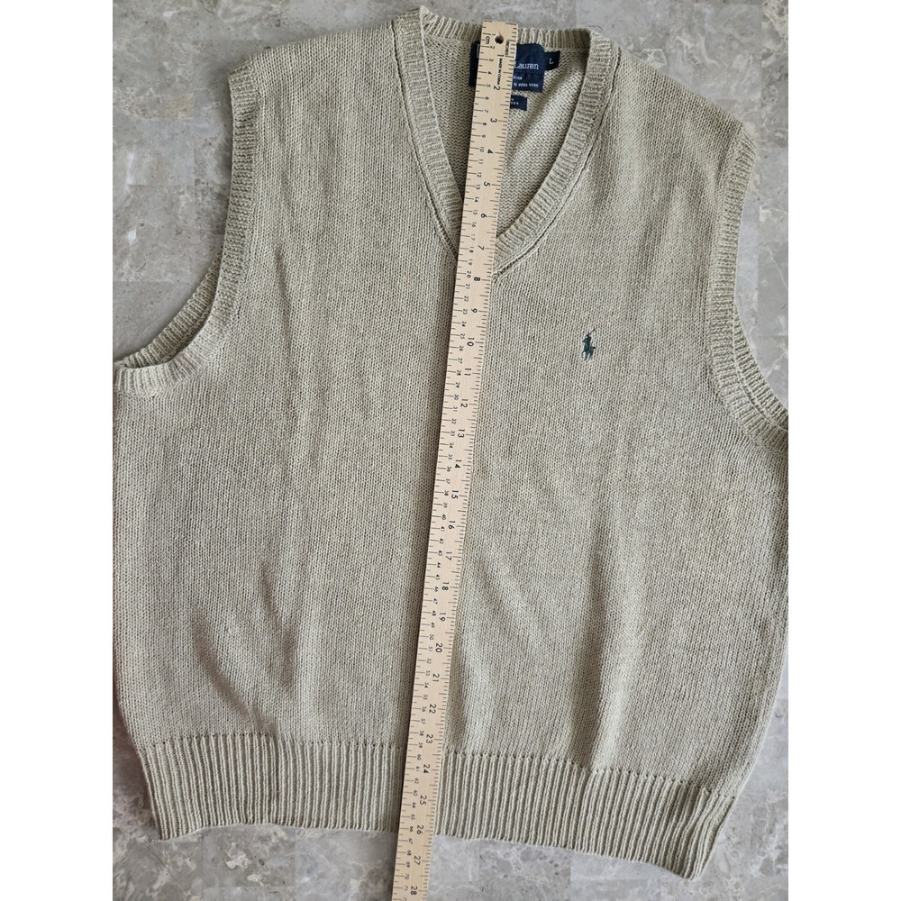 2 Vintage Polo Ralph Lauren Knit GOLF Sweater Vest Linen Cotton Men's Large - Picture 11 of 13